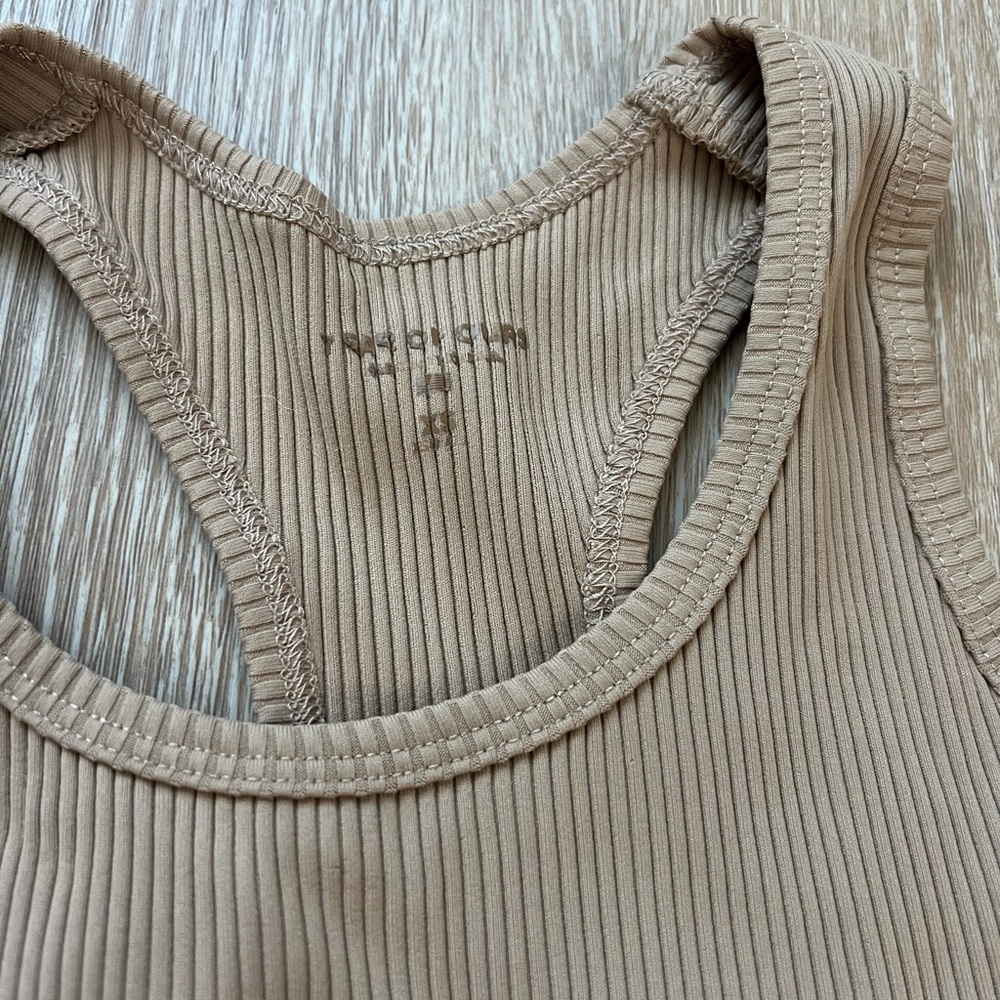 Year of Ours Ribbed Sports Bra in Beige - Picture 3 of 5